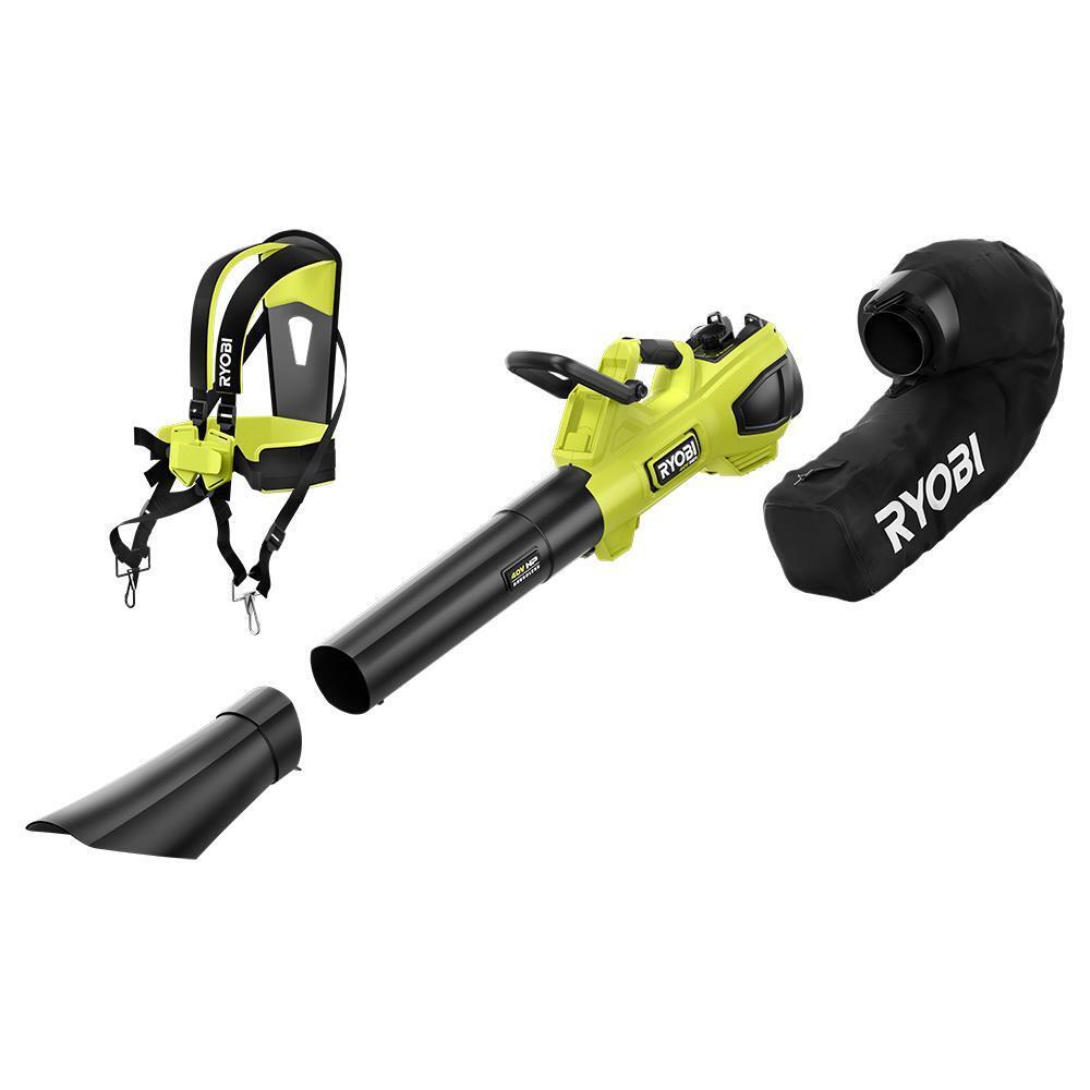 RYOBI 40V HP Brushless 600 CFM Cordless Leaf Blower/Mulcher/Vacuum with (2) 4.0