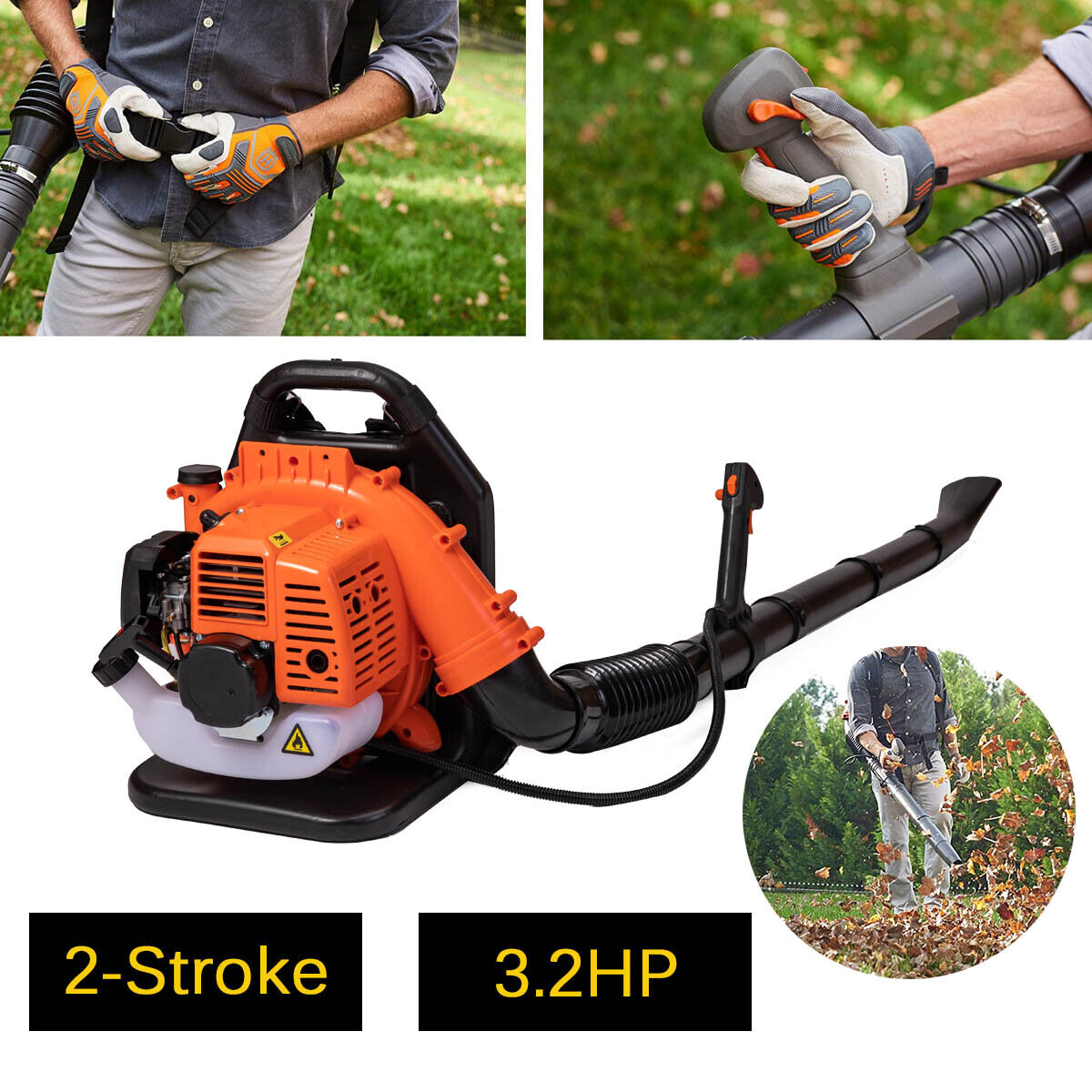 Commercial Gas Leaf Blower Backpack Gas-powered Backpack Blower 2-Stroke 63CC