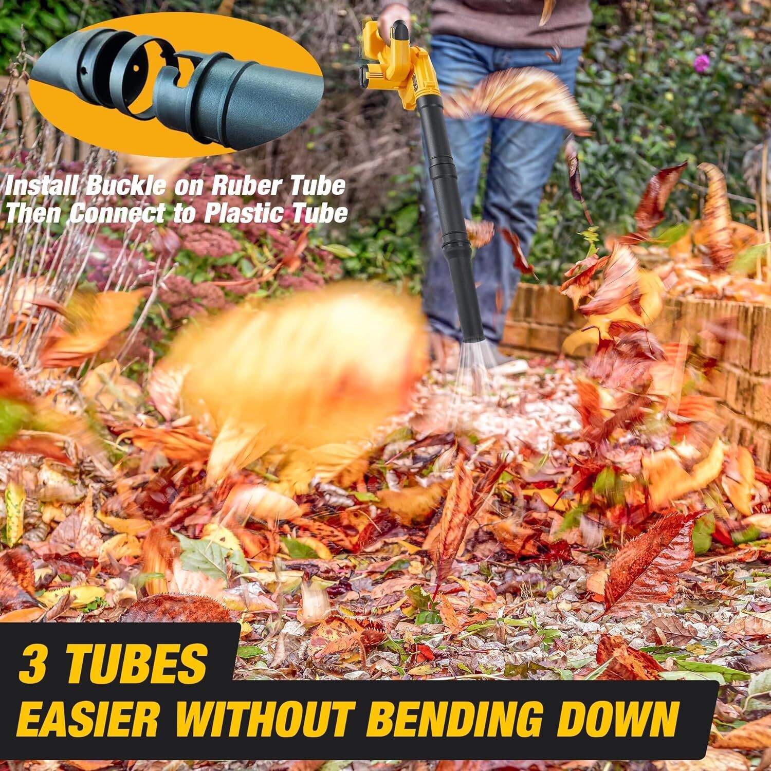 Cordless Leaf Blower 2-in-1 Handle Electric Jobsite Air Blower Brushless Motor