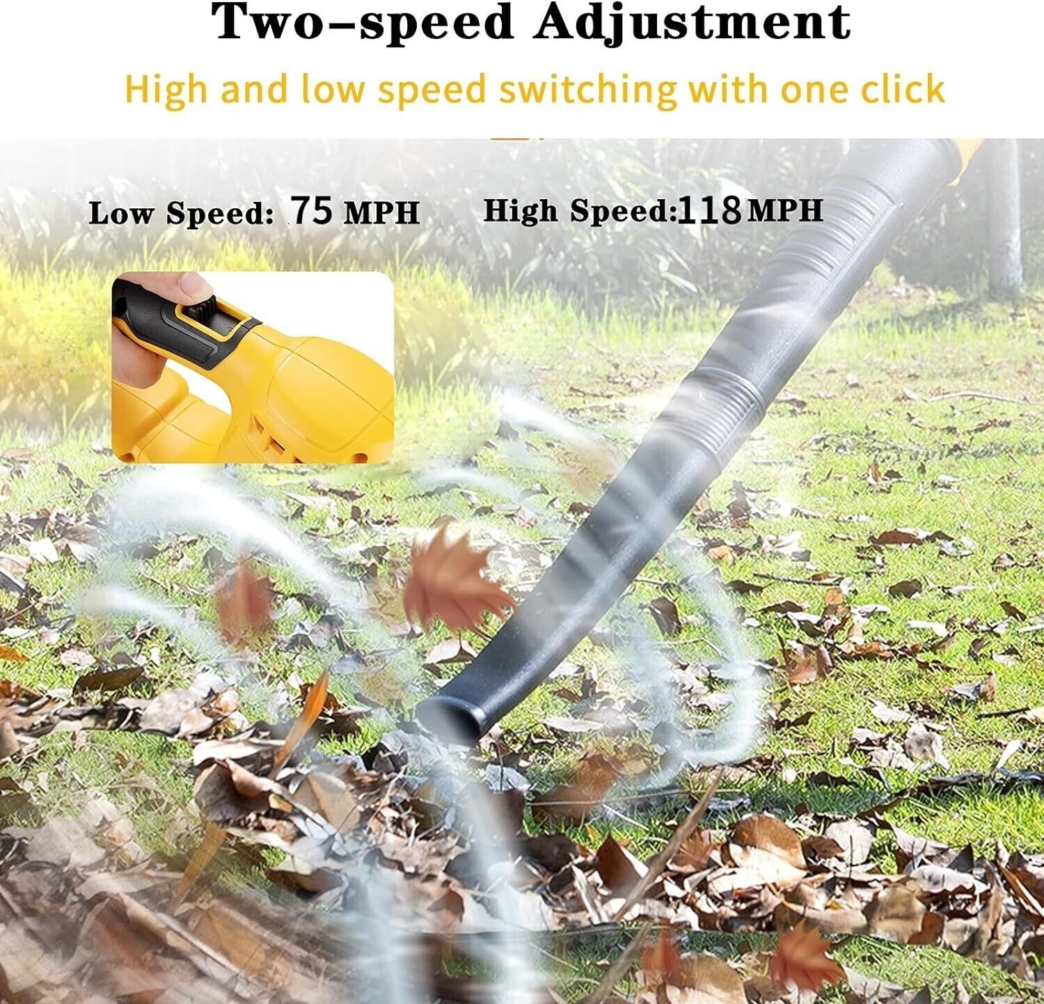 Cordless Leaf Blower for Dewalt 20V Max Battery Handheld Electric Power Leaf