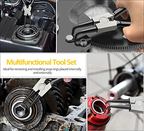 LFSEMINI Snap Ring Pliers Set, 4pcs 7" Kit
