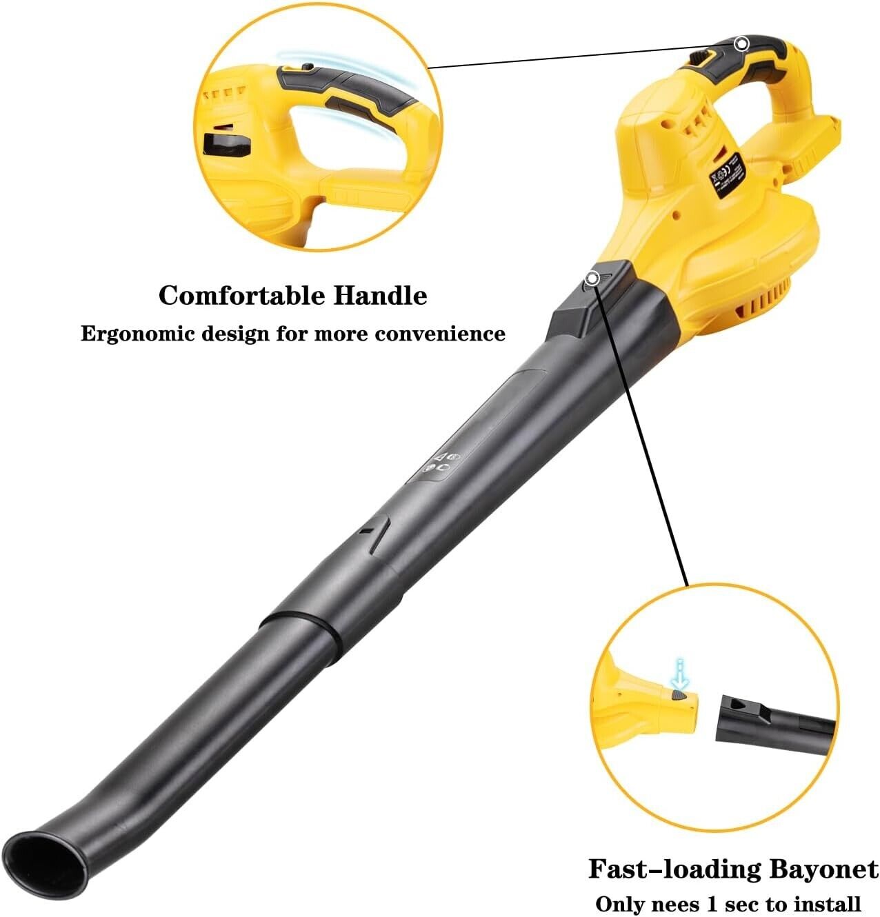 Cordless Leaf Blower for Dewalt 20V Max Battery Handheld Electric Power Leaf
