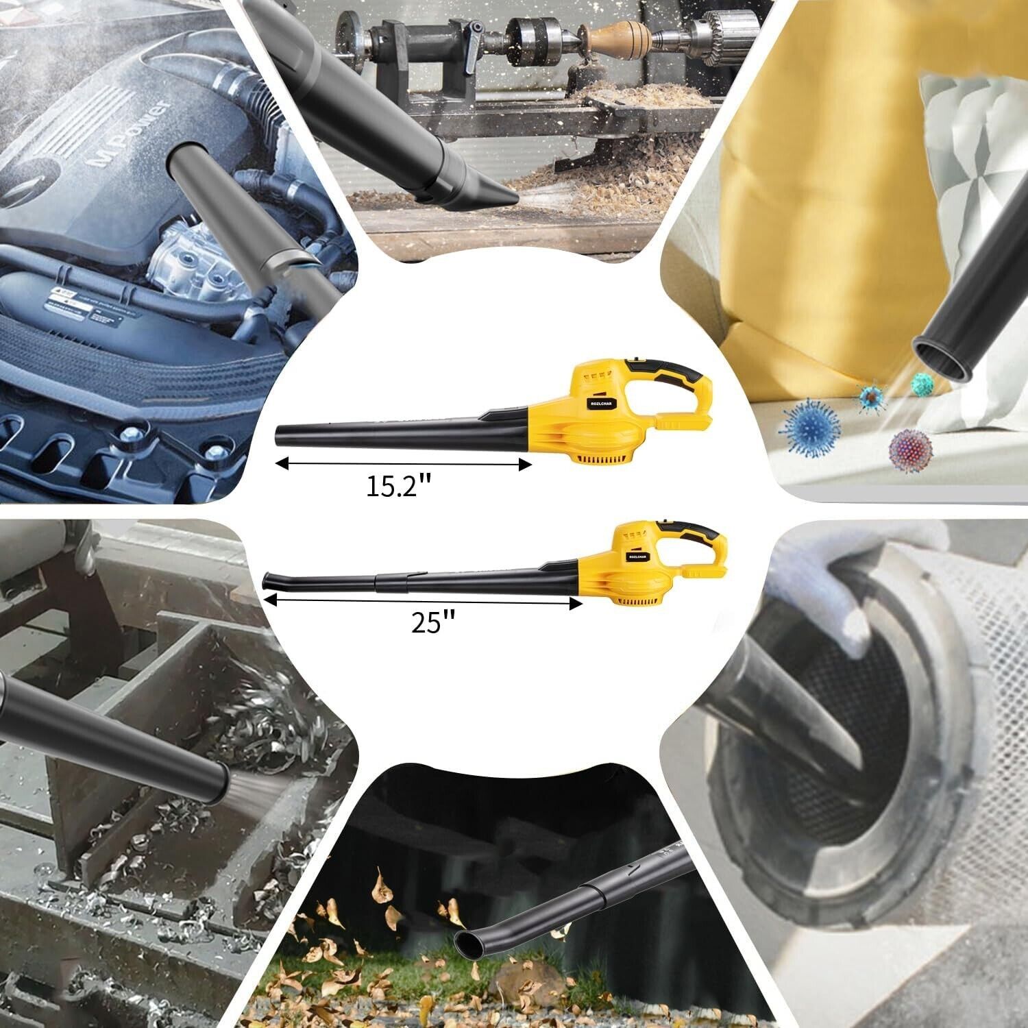 Cordless Leaf Blower for Dewalt 20V Max Battery Handheld Electric Power Leaf