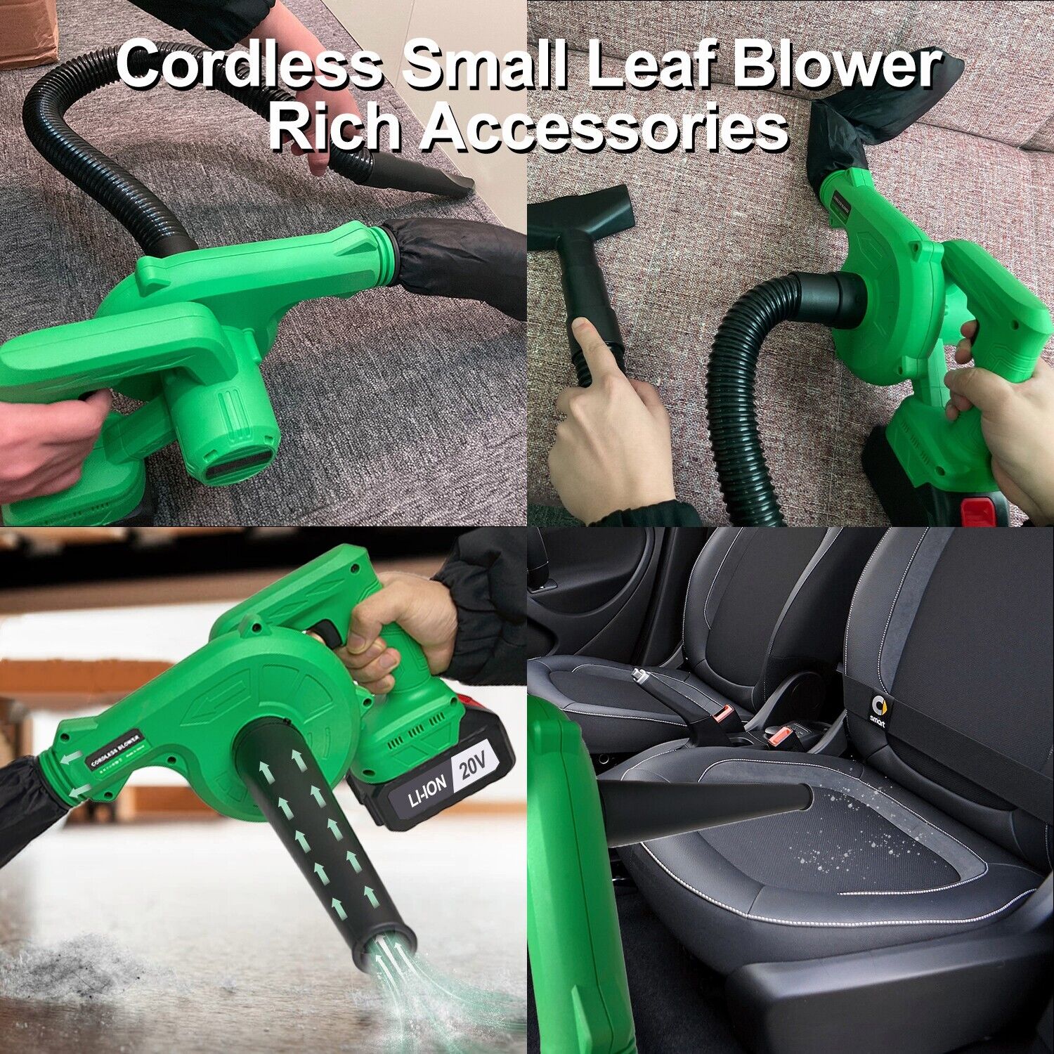 Tegatok Cordless 20V Leaf Blower Garden Dust Electric Vacuum 2 in 1 Cleaner New