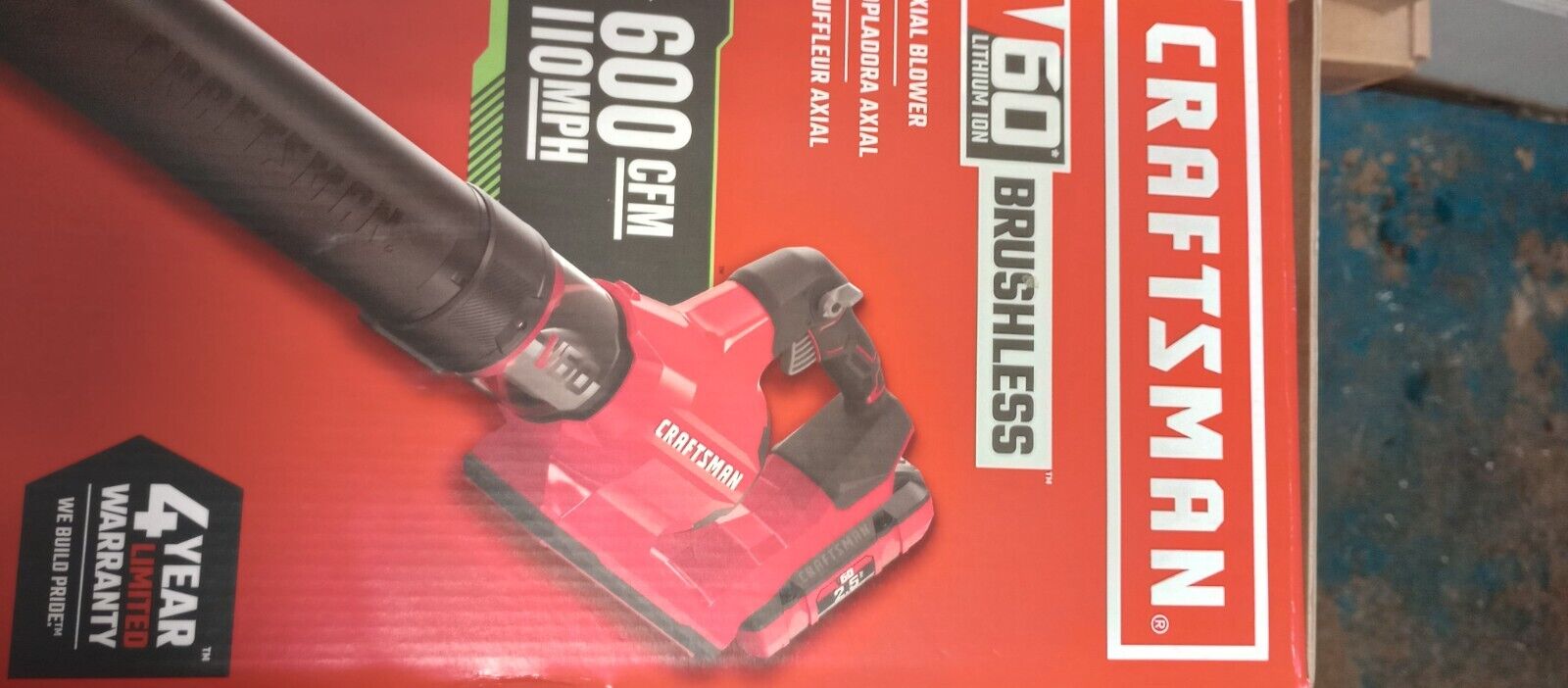 Craftsman V60 Max Brushless Leaf Blower 600CFM 100MPH CMCBL760 *Tool Only*