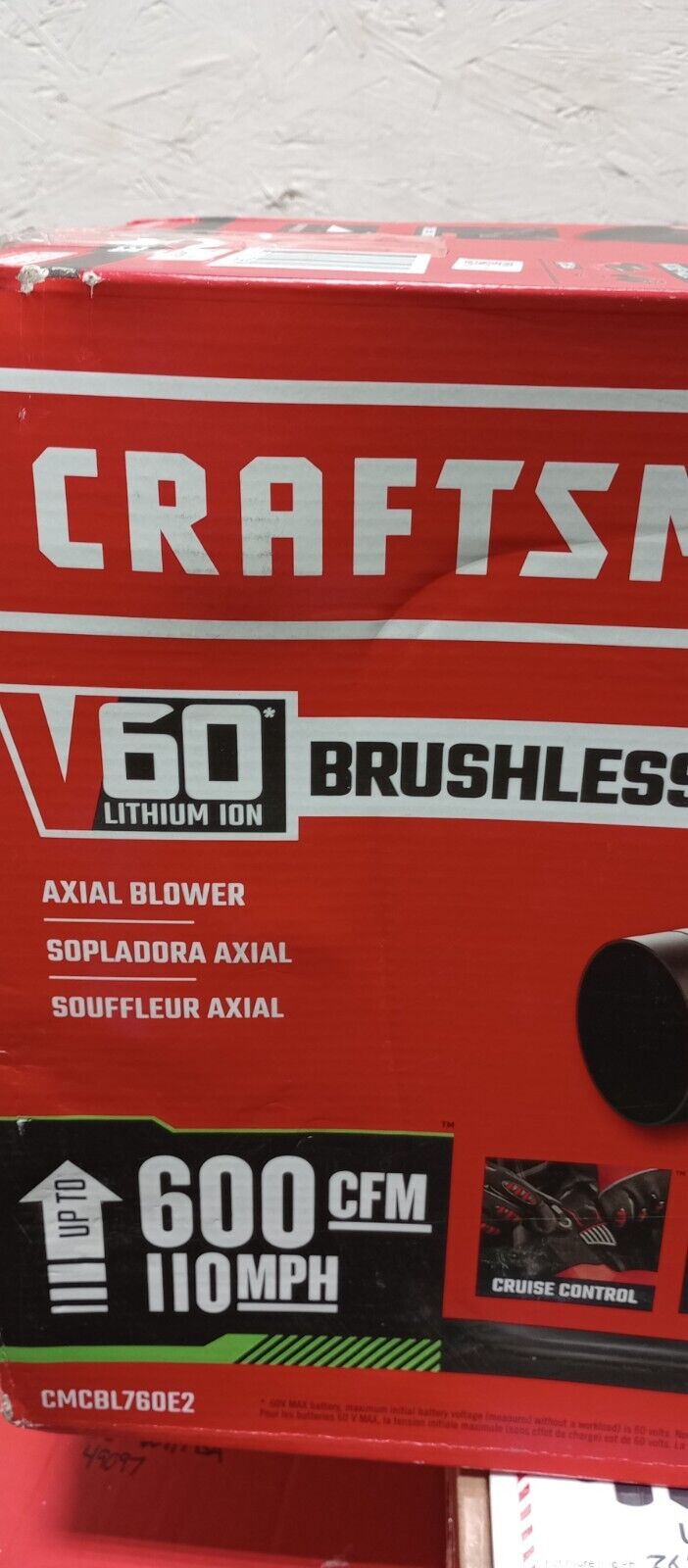 Craftsman V60 Max Brushless Leaf Blower 600CFM 100MPH CMCBL760 *Tool Only*