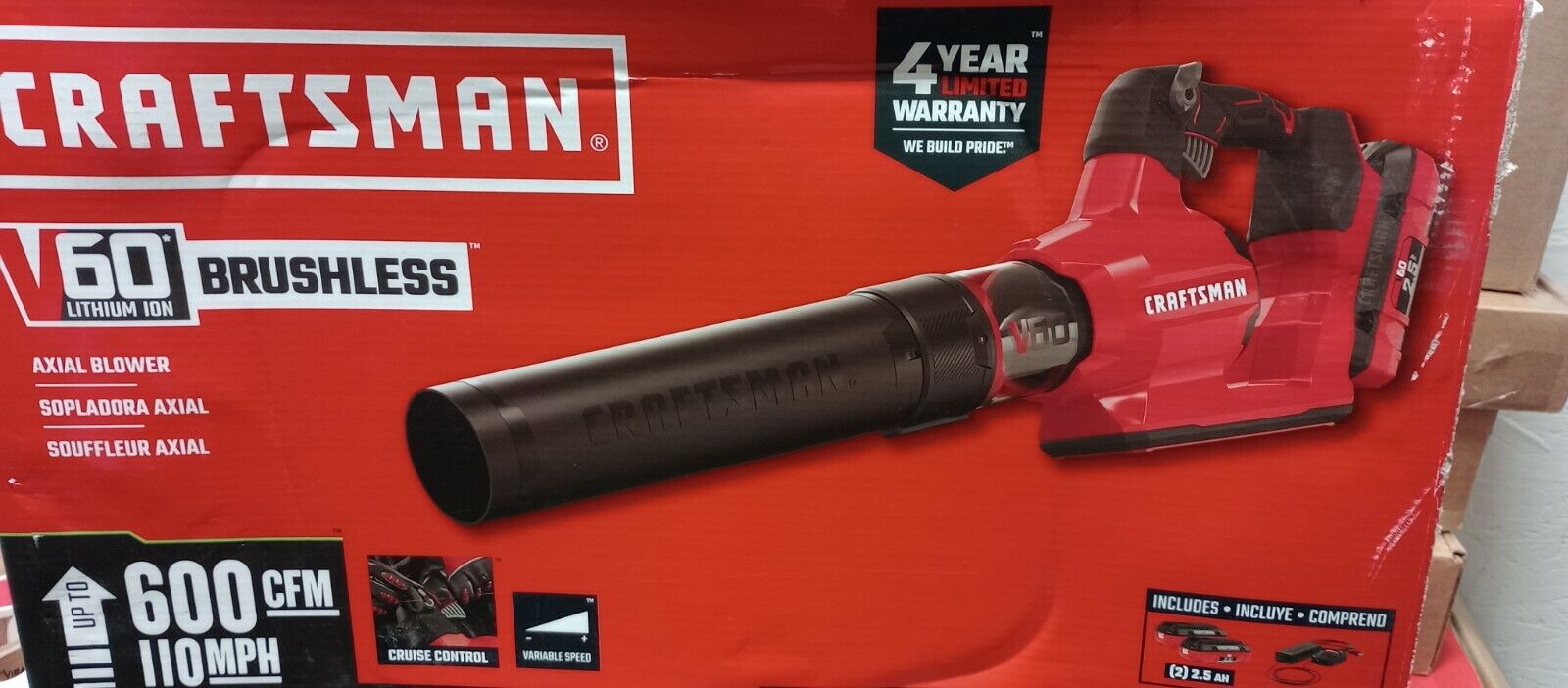 Craftsman V60 Max Brushless Leaf Blower 600CFM 100MPH CMCBL760 *Tool Only*