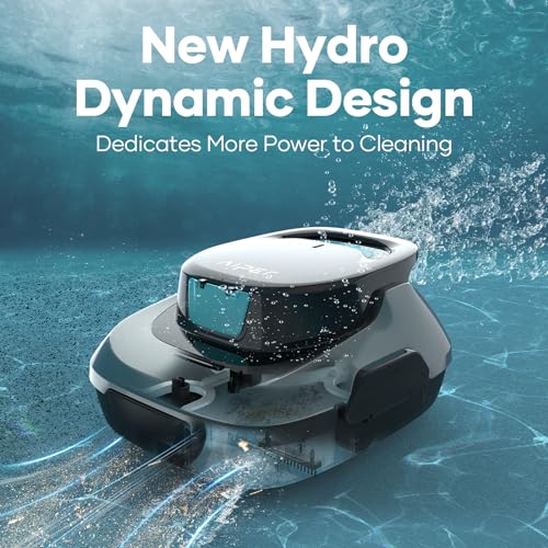 AIPER Scuba SE Robotic Pool Cleaner, Cordless Robotic Pool Vacuum, Lasts up to 90 Mins, Ideal for Above Ground Pools, Automatic Cleaning with Self-Parking Capabilities-Gray