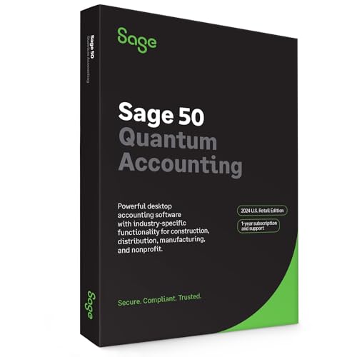 SAGE 50 QUANTUM ACCOUNTING 2024 U.S. 3-USER 1-YEAR SUBSCRIPTION