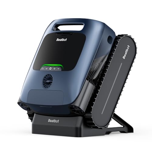 Beatbot Aquasense Pro Cordless Pool Cleaner Robot - Clarifies Water, Cleans Surface, Floor, Walls and Waterline, Intelligent Path Optimization, Surface Parking - Dark Blue
