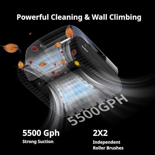 Beatbot Aquasense Pro Cordless Pool Cleaner Robot - Clarifies Water, Cleans Surface, Floor, Walls and Waterline, Intelligent Path Optimization, Surface Parking - Dark Blue