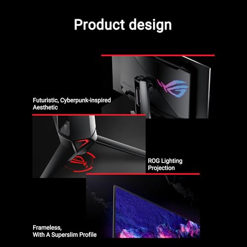 ASUS ROG Swift 32” 4K OLED Gaming Monitor (PG32UCDM) - UHD (3840 x 2160), QD-OLED, 240Hz, 0.03ms, G-SYNC Compatible, Custom Heatsink, Graphene film, 99% DCI-P3, True 10-bit, 90W USB-C, 3 year warranty