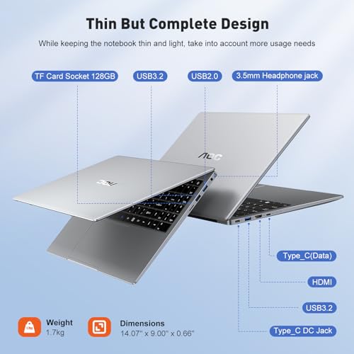 AOC Laptop Computer 15.6 Inch FHD Screen Premium Laptop with Processor(Up to 3.6GHz) Work Laptops 16GB RAM 512GB SSD, Windows 11 Laptop Computer, Light&Thin, Metal Shell,Webcam, Type-C,USB3.2