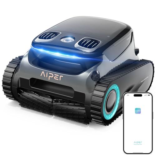 AIPER Scuba S1 Pro Cordless Robotic Pool Cleaner, Automatic Pool Vacuum with Horizontal Waterline Cleaning, Smart Navigation, 180-Minute Battery Life, Ideal for In-Ground Pools up to 2,150 Sq.ft
