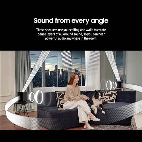 SAMSUNG Q990D 11.1.4ch Soundbar w/Wireless Dolby Atmos Audio, Rear Speaker Included, Q-Symphony, SpaceFit Sound Pro, Adaptive Sound, Game Mode Pro with Alexa Built-in, HW-Q990D/ZA (Newest Model)