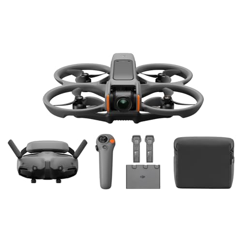 DJI Avata 2 Fly More Combo (3 Batteries), FPV Drone with Camera 4K, Immersive Experience, One-Push Acrobatics, Built-in Propeller Guard, 155° FOV, Camera Drone Compliant with FAA Remote ID
