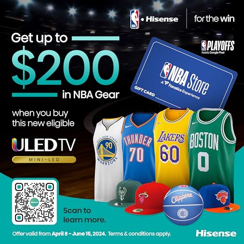 Hisense 75-Inch Class U7 Series Mini-LED ULED 4K UHD Google Smart TV (75U7N, 2024 Model) - QLED, Native 144Hz, Motion Rate 480, Full Array Local Dimming, Game Mode Pro, Alexa Compatibility