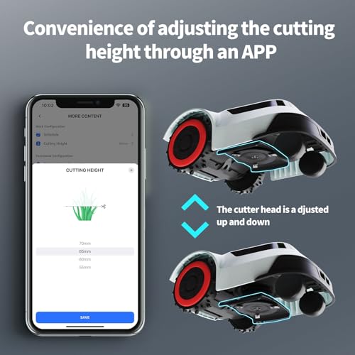 MowMr Robotic Lawn Mower for Precise Boundary Wire Break Detection, Automatic Lawnmower with Smart Navigation,and APP-Controlled Systematic Mowing, Covering up to 0.25 Acres with 45% Slope Support