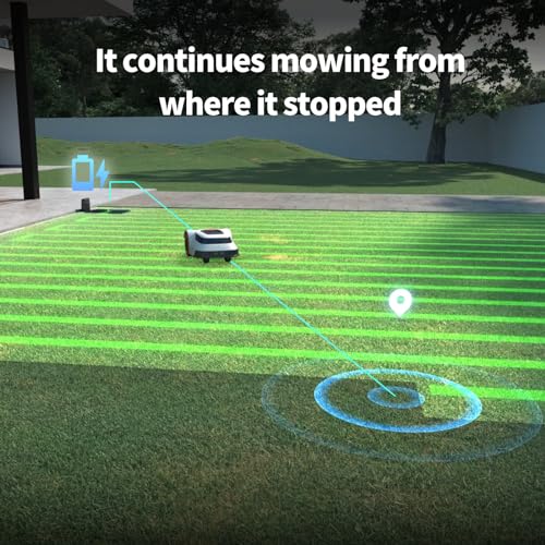 MowMr Robotic Lawn Mower for Precise Boundary Wire Break Detection, Automatic Lawnmower with Smart Navigation,and APP-Controlled Systematic Mowing, Covering up to 0.25 Acres with 45% Slope Support