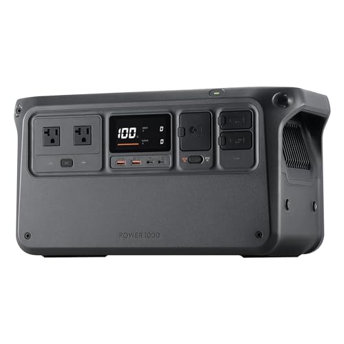 DJI Power 1000 Portable Power Station, 1024Wh LFP (LiFePO4) Battery, 70-Minute Fast Charging, 2200W Stable Output, Power Generator for Home, Camping & RVs, Off-grid, Power Outage