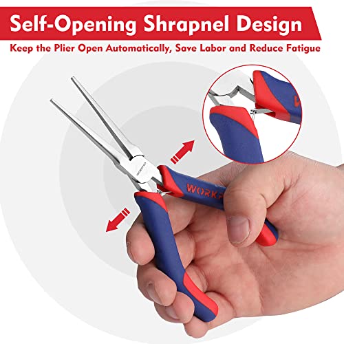 WORKPRO 6" Mini Needle Nose Pliers Set, Comfort Grip