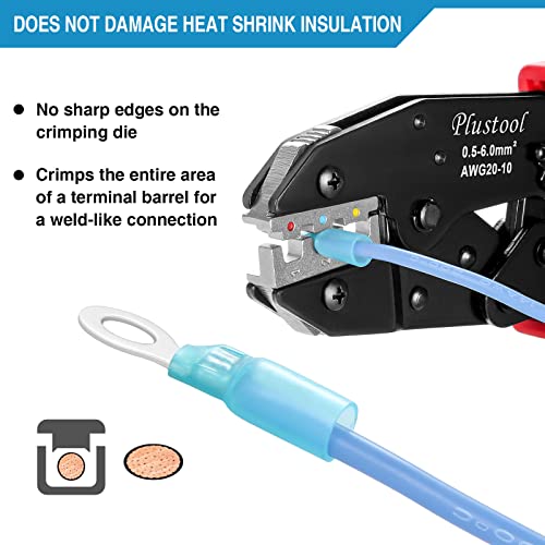 Plustool Ratcheting Crimping Tool for Heat Shrink Connectors