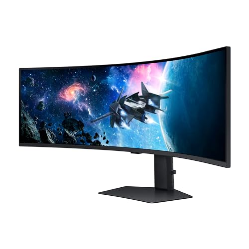 SAMSUNG 49-Inch Odyssey G9 Series DQHD 1000R Curved Gaming Monitor, 1ms(GtG), VESA DisplayHDR 1000, 240Hz, AMD FreeSync Premium Pro, Height Adjustable Stand, LS49CG954ENXZA, 2024
