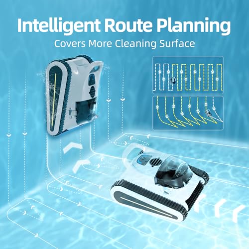 (2024 New) Crab Cordless Robotic Pool Cleaner，Wall Climbing Pool Vacuum，Pool Vacuum for Inground Pools with Smart Navigation