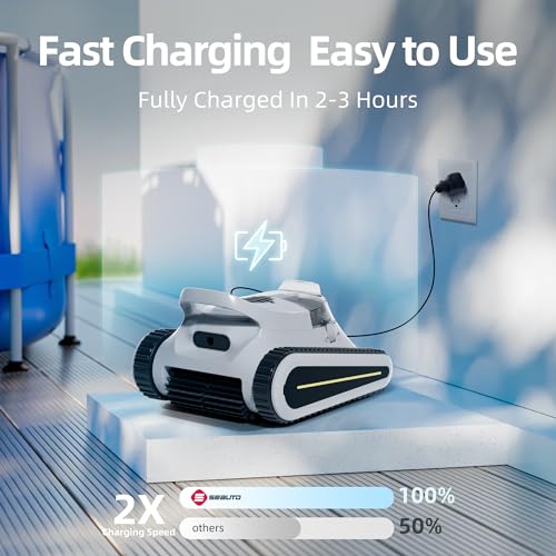 (2024 New) Crab Cordless Robotic Pool Cleaner，Wall Climbing Pool Vacuum，Pool Vacuum for Inground Pools with Smart Navigation