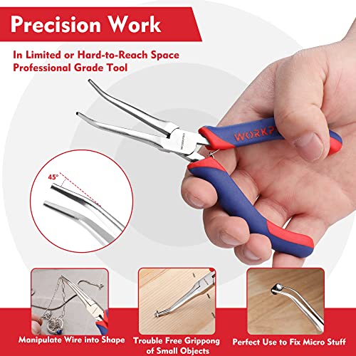 WORKPRO 6" Mini Needle Nose Pliers Set, Comfort Grip