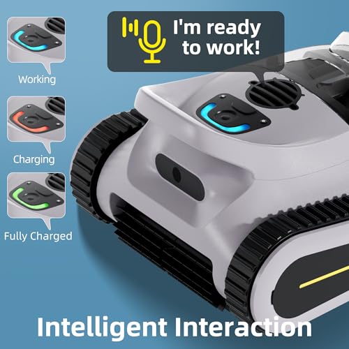 (2024 New) Crab Cordless Robotic Pool Cleaner，Wall Climbing Pool Vacuum，Pool Vacuum for Inground Pools with Smart Navigation