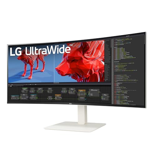 LG 38WR85QC-W 38 inch Curved UltraWide WQHD Nano IPS VESADisplayHDR 600 144Hz 1ms USB Type-C 90W Computer Monitor NVIDIA G-SYNC AMD FreeSync Premium Pro HDMI DisplayPort Tilt/Height/Swivel Stand White
