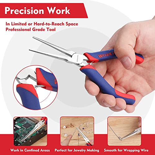 WORKPRO 6" Mini Needle Nose Pliers Set, Comfort Grip