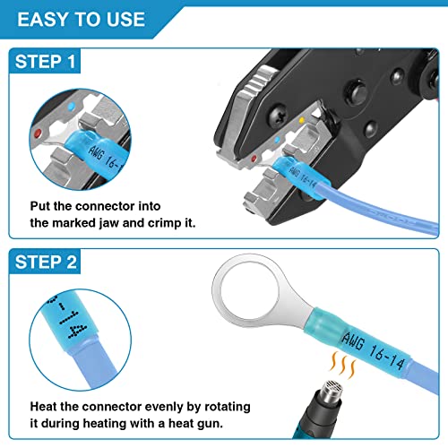 Plustool Ratcheting Crimping Tool for Heat Shrink Connectors