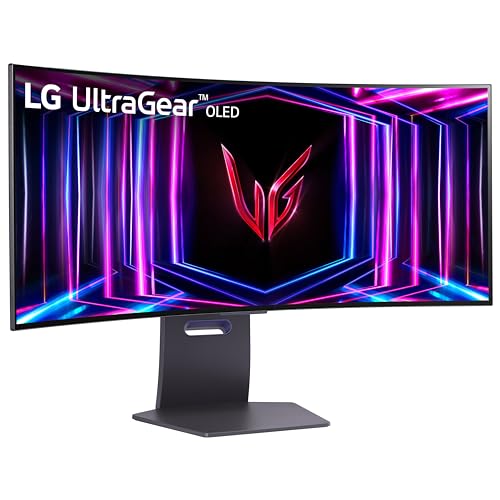 LG 34GS95QE 34-inch Ultragear OLED Curved Gaming Monitor WQHD 800R 240Hz 0.03ms DisplayHDR True Black 400 AMD FreeSync Premium Pro NVIDIA G-Sync HDMI 2.1 DisplayPort Tilt/Height/Swivel Stand Black