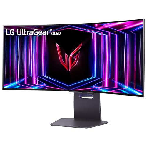LG 34GS95QE 34-inch Ultragear OLED Curved Gaming Monitor WQHD 800R 240Hz 0.03ms DisplayHDR True Black 400 AMD FreeSync Premium Pro NVIDIA G-Sync HDMI 2.1 DisplayPort Tilt/Height/Swivel Stand Black