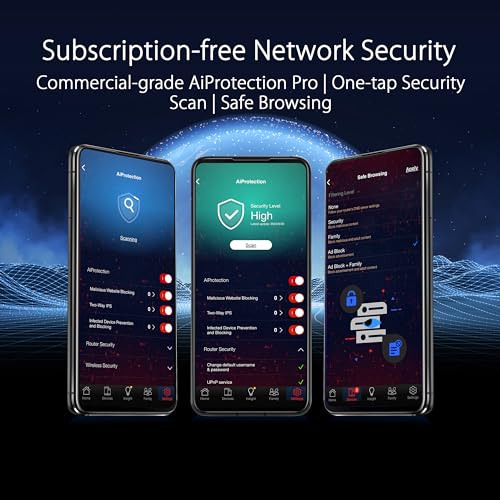 ASUS ROG Rapture GT-BE98 PRO First Quad-Band WiFi 7 Gaming Router supports 320MHz, Dual 10G Port, Triple-level Game Acceleration, Mobile Game Mode, Subscription-Free Security, AiMesh, and VPN features