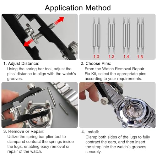 Watch Spring Bar Plier Tool Set with 10 Pins