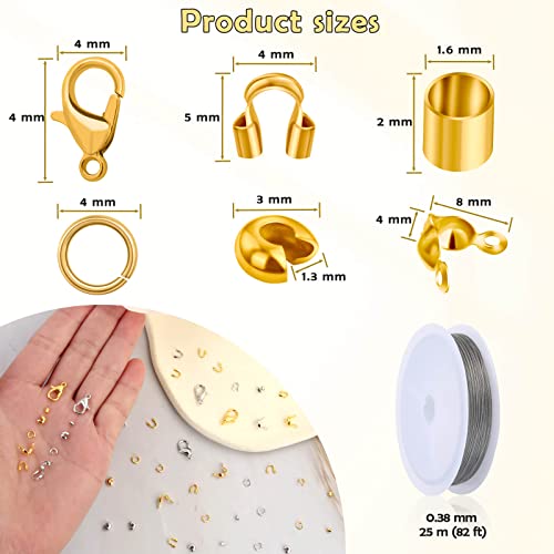 Acejoz 1200 Pcs Jewelry Making Crimp Beads Kit