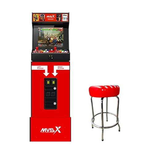 SNK NEOGEO MVSX Arcade, Pre-Loaded 50 SNK Official Genuine Retro Games, Support Two Players Fight Together by 2 Joysticks (MVSX & Base & Riser &Chair)