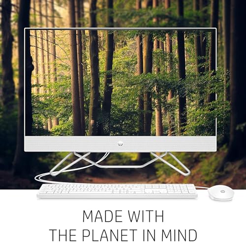 HP Newest All-in-One Desktop, 21.5" FHD Display, 32GB RAM, 1TB Storage (512GB SSD with P500 500GB External SSD), Intel Dual-Core Processor, Webcam, HDMI, Bluetooth, Mouse and Keyboard, Windows 11