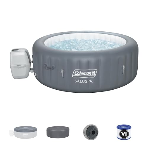Bestway Coleman Palm Springs 4 to 6 Person EnergySense Smart AirJet Plus Inflatable Hot Tub Outdoor Spa with 140 AirJets and Insulated Cover
