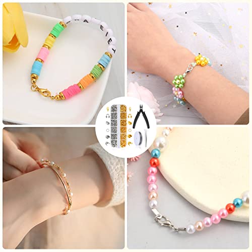 Acejoz 1200 Pcs Jewelry Making Crimp Beads Kit