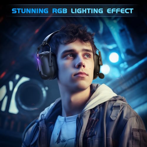 Gvyugke 2.4GHz Wireless Gaming Headphones for PS5, PS4, PC, Nintendo Switch, Mac, Bluetooth 5.3 Gaming Headset with Microphone Noise Canceling, ONLY 3.5MM Wired for Xbox Series, 40H Battery (Black)