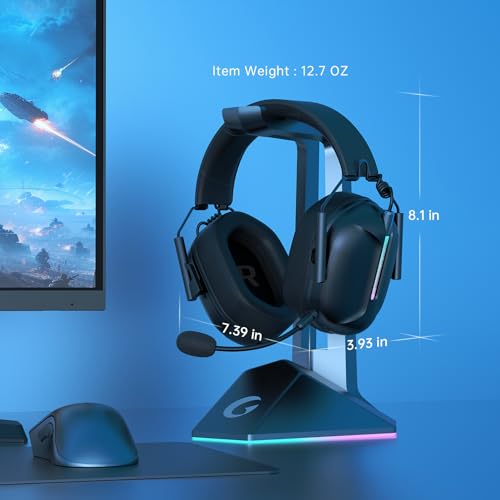 Gvyugke 2.4GHz Wireless Gaming Headphones for PS5, PS4, PC, Nintendo Switch, Mac, Bluetooth 5.3 Gaming Headset with Microphone Noise Canceling, ONLY 3.5MM Wired for Xbox Series, 40H Battery (Black)