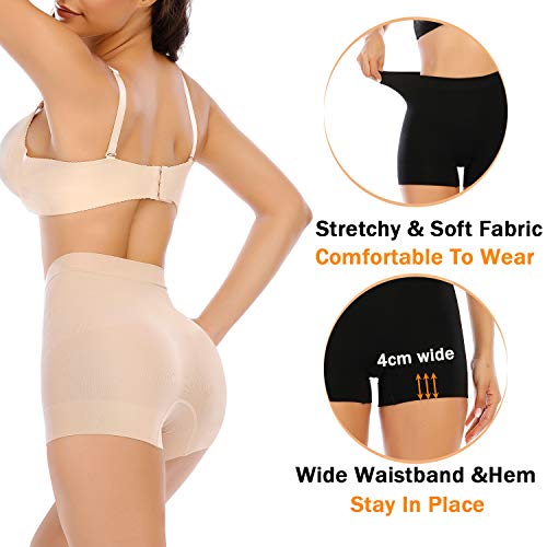 Womens Seamless Shaping Boyshorts Panties Tummy Control Underwear Slimming Shapewear Shorts(02# Beige(light Tummy Control),S)