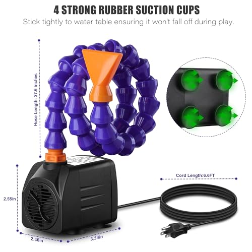 Water Table Pump - ETL Certified Power Cable Kids Water Table Accessories （Fun Summer） Outdoor Splash Water Game Toys for Kids