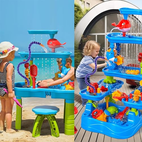 Water Table Pump - ETL Certified Power Cable Kids Water Table Accessories （Fun Summer） Outdoor Splash Water Game Toys for Kids