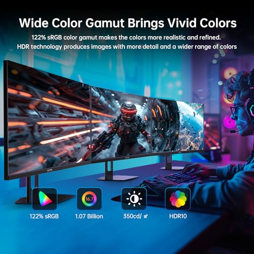 KTC 27 Inch QHD Gaming Monitor, 180Hz 1ms GTG Fast IPS 2K Computer Gamer Monitor, 1440P HDR Frameless Monitor with Adaptive Sync, Tilt Adjustment, VESA Compatible, Eye Care, DisplayPort HDMI, H27T22S