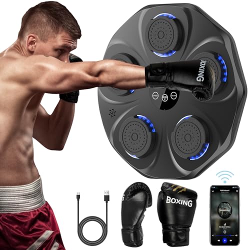 Himove Music Boxing Machine with Boxing Gloves,Smart Bluetooth Boxing Machine Wall Mounted,Music Boxing Machine for Adults and Kids,Home Workout Boxing Target Machine